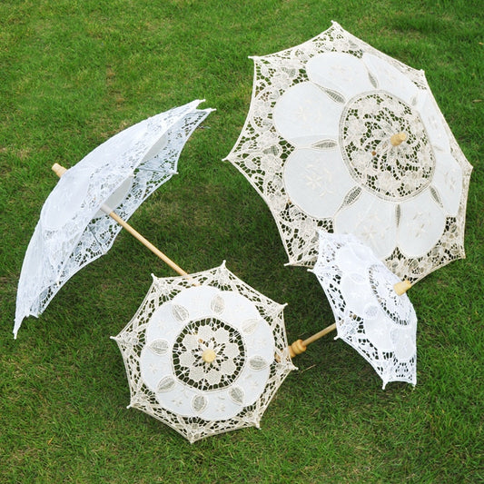 Wedding Lace Parasol Umbrella Vintage Crafted Flowers