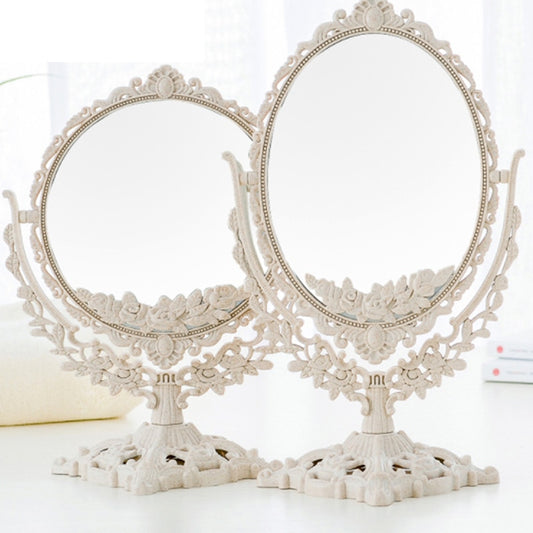European Retro Desktop Makeup Mirror LOVE Rotatable Gothic Mirror Decorative Round Oval Heart-Shaped Makeup Mirror