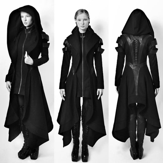 Women vintage Steampunk Victorian Gothic Coat Jacket Lace Trim Bandage Medieval coat