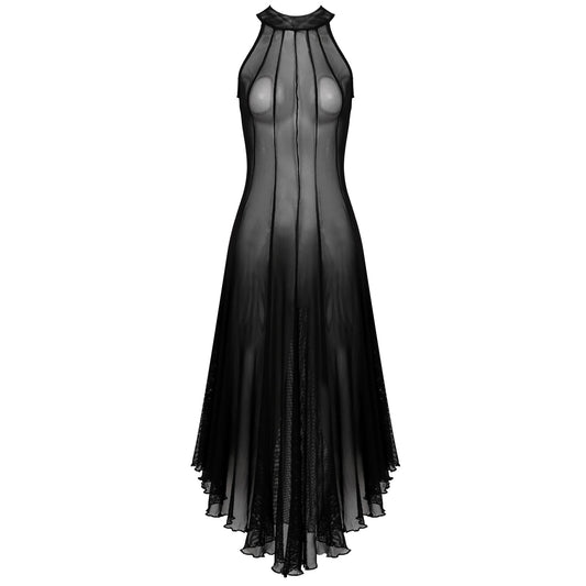 Gothic Sexy Dresses Transparent See-through Mesh Dress