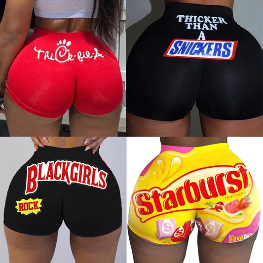 Candy Snickers Shorts Mini High Waist Short Gushers Snack Booty Shorts