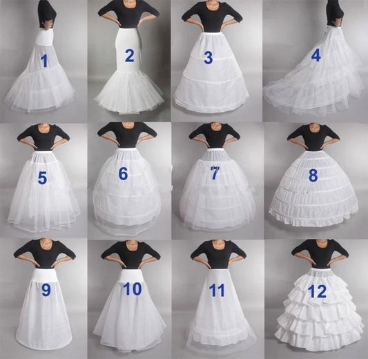 Hot Bridal Wedding Petticoat Underskirt  Plus Size Hoop Crinoline 12 Styles