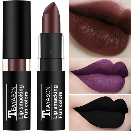 Black Lipstick Retro Dark Color Lipsticks Matte Waterproof Blue Vampire Maquillaje Lip Pencil